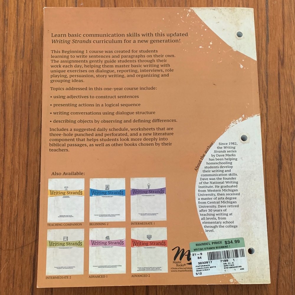 Writing Strands Beginning 1 & 2 Curriculum Set with Teaching Guide New - Picture 3 of 12